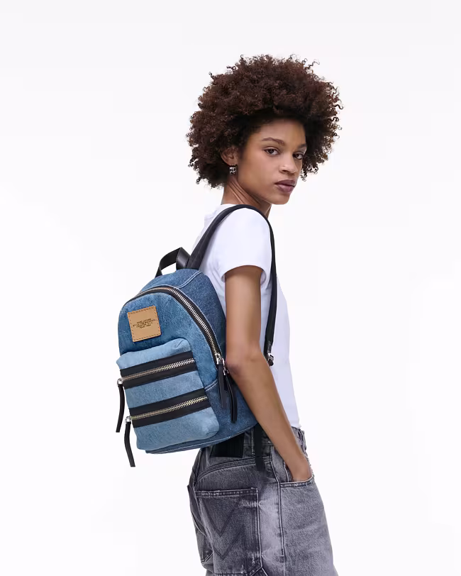 The Biker Colorblock Denim Medium Backpack - image 2