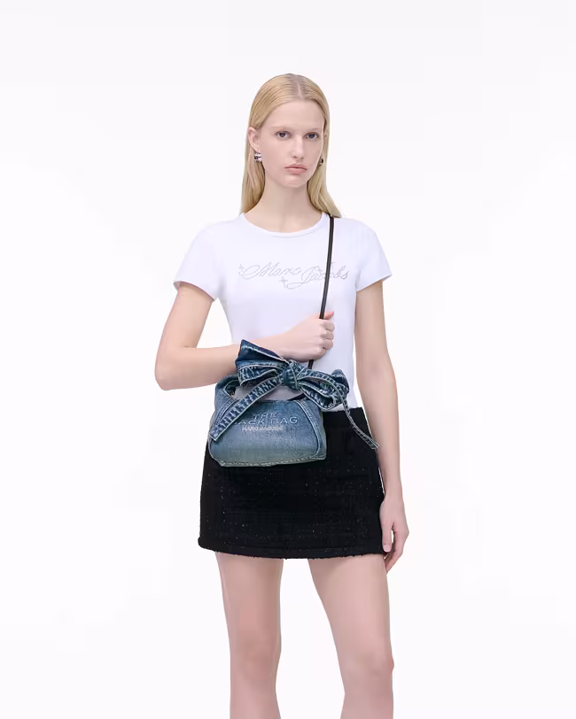 The Bow Denim Mini Sack Bag - image 2