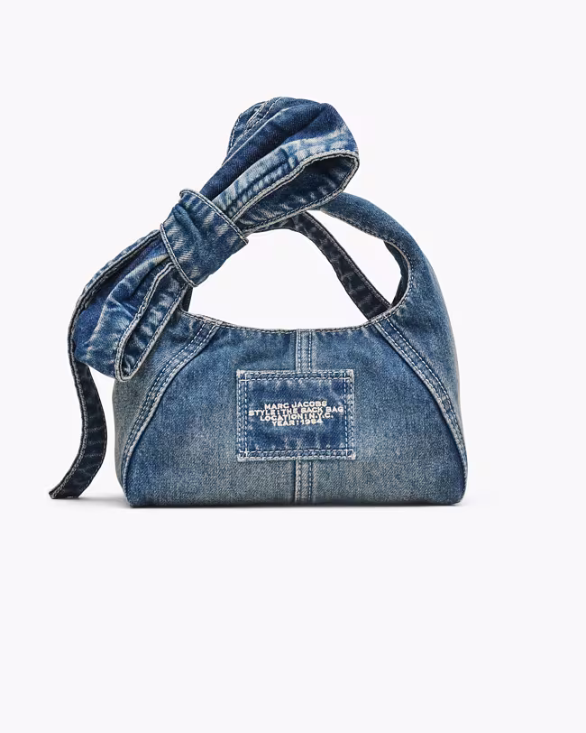 The Bow Denim Mini Sack Bag - image 3