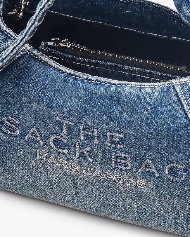 The Bow Denim Mini Sack Bag - image 4