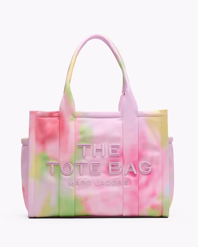 The Blurred Floral Large Puffy Nylon Tote Bag