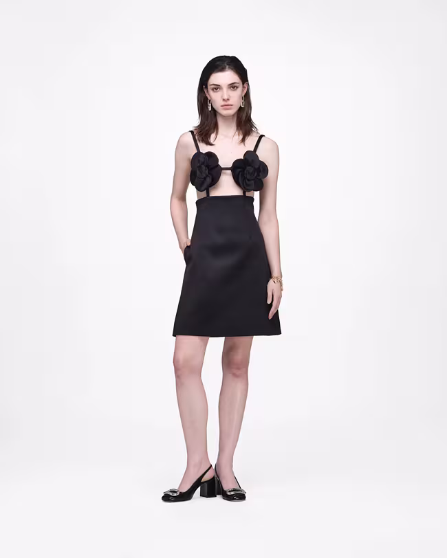 Satin Daisy Applique Dress