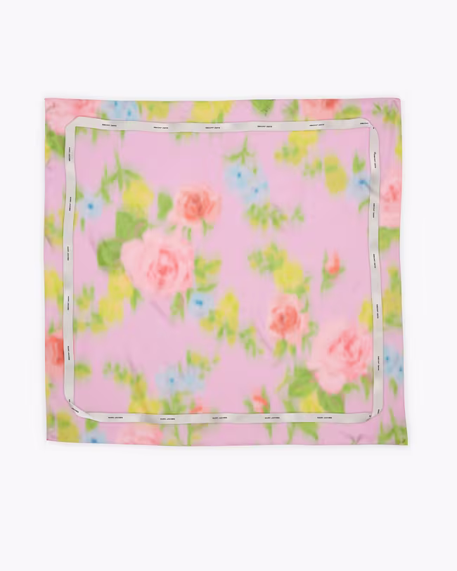 Blurred Floral Silk Scarf