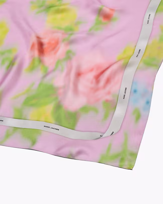 Blurred Floral Silk Scarf - image 3