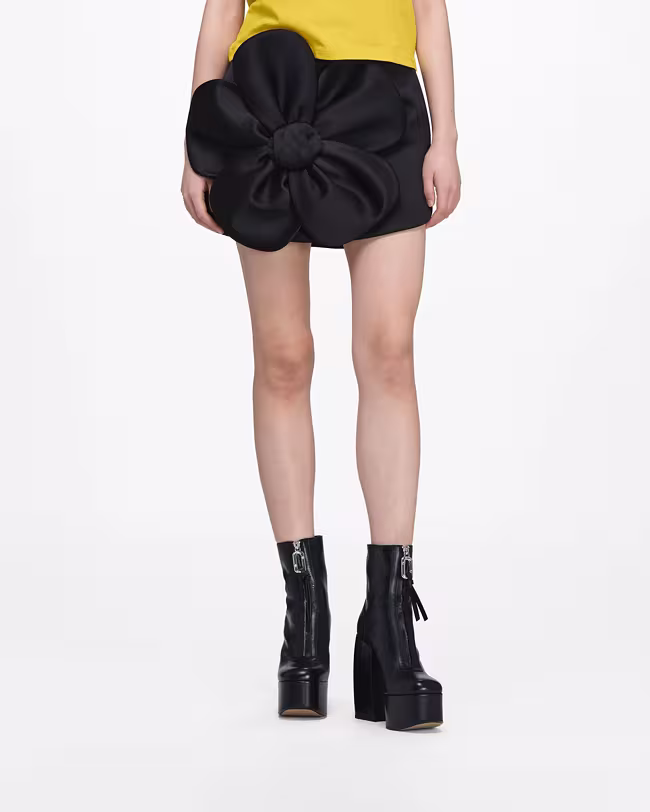 Satin Daisy Circle Skirt