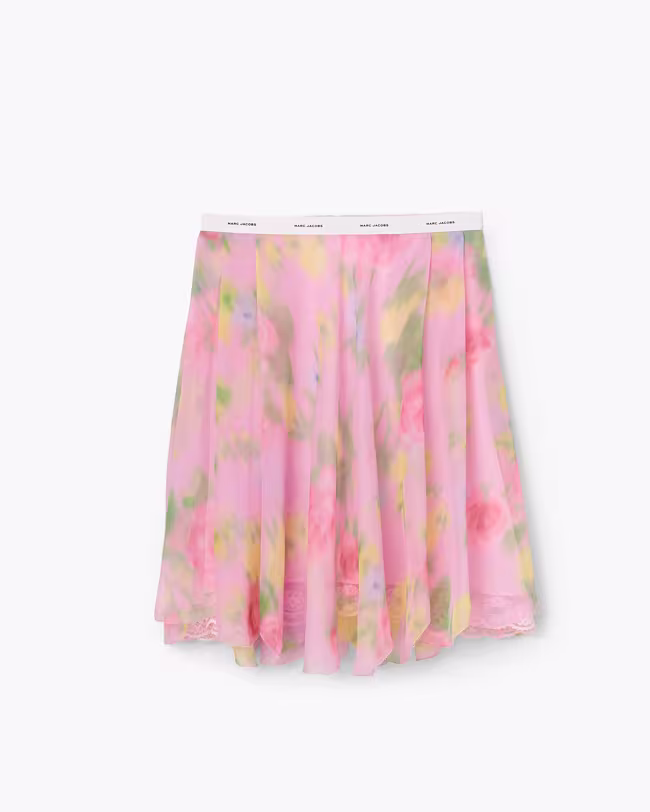 Blurred Floral Chiffon Skirt - image 2