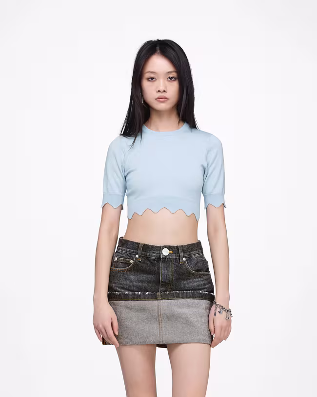 Scallop Daisy Crop Sweater