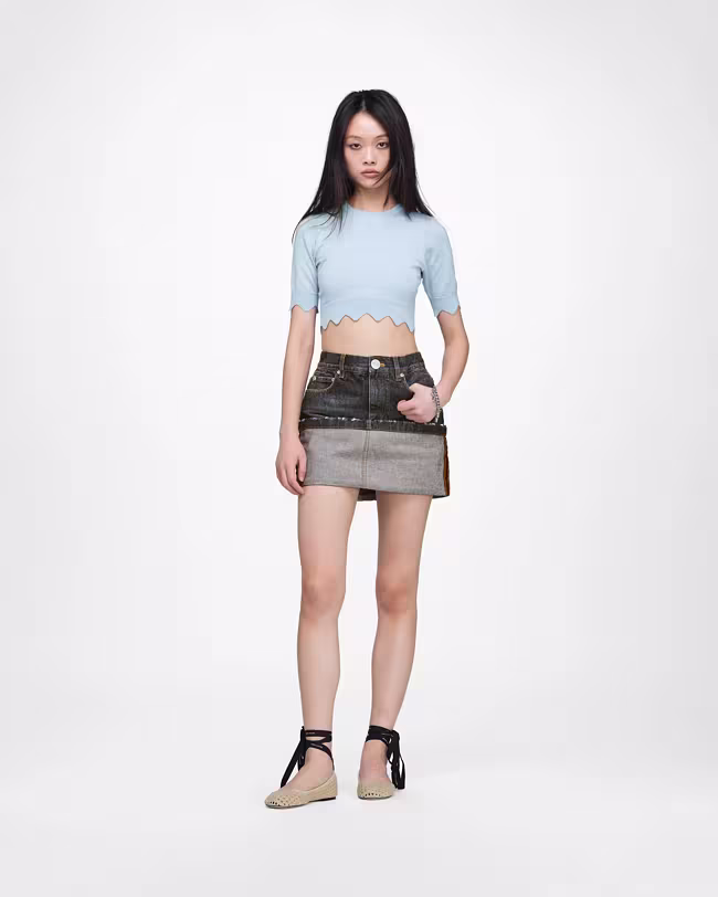 Scallop Daisy Crop Sweater - image 3