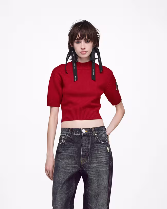 Tattoo Patch Mock Neck Sweater