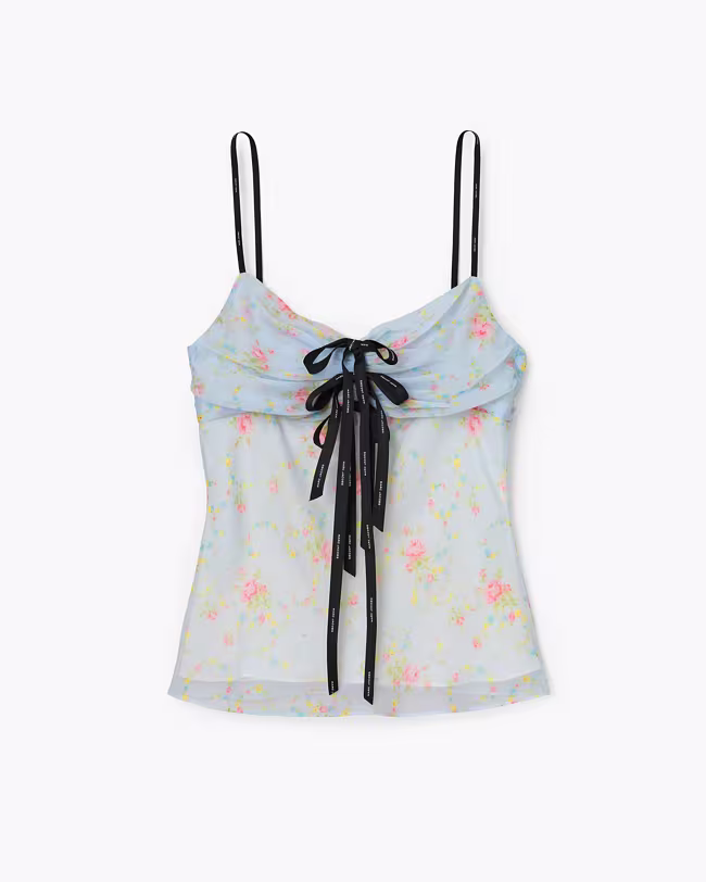 Blurred Floral Bow Top - image 2