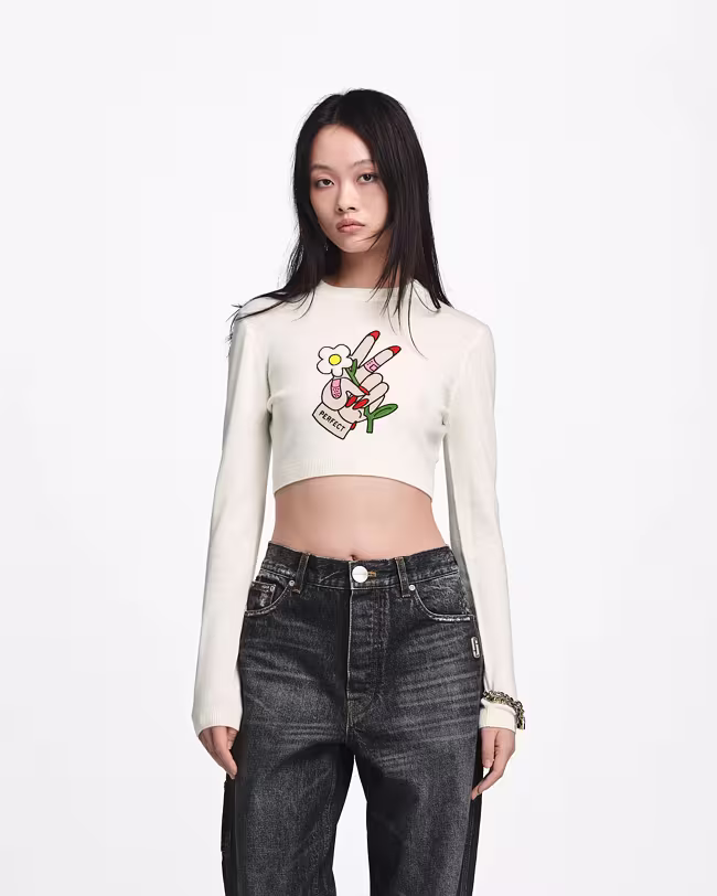 Tattoo Patch Crop Longsleeve