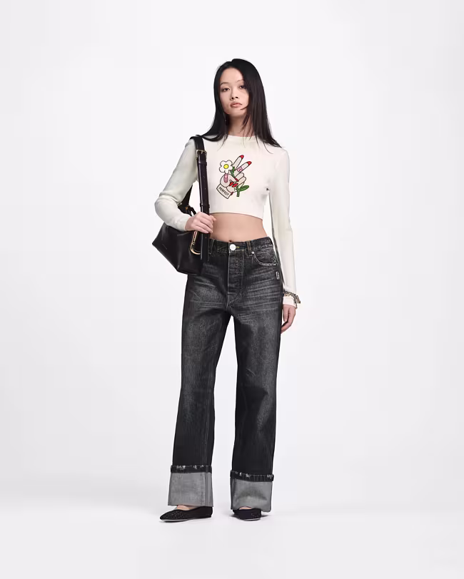 Tattoo Patch Crop Longsleeve - image 3