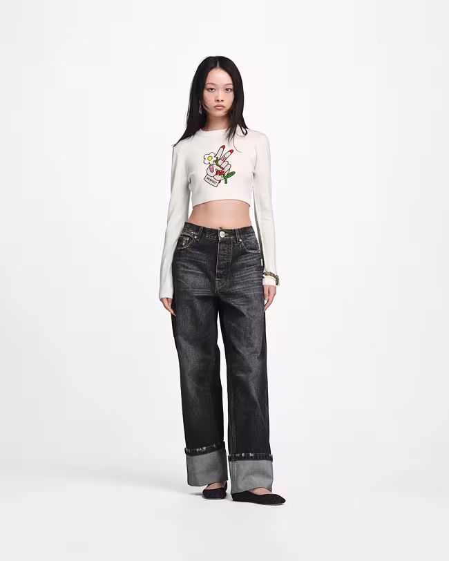 Tattoo Patch Crop Longsleeve - image 4