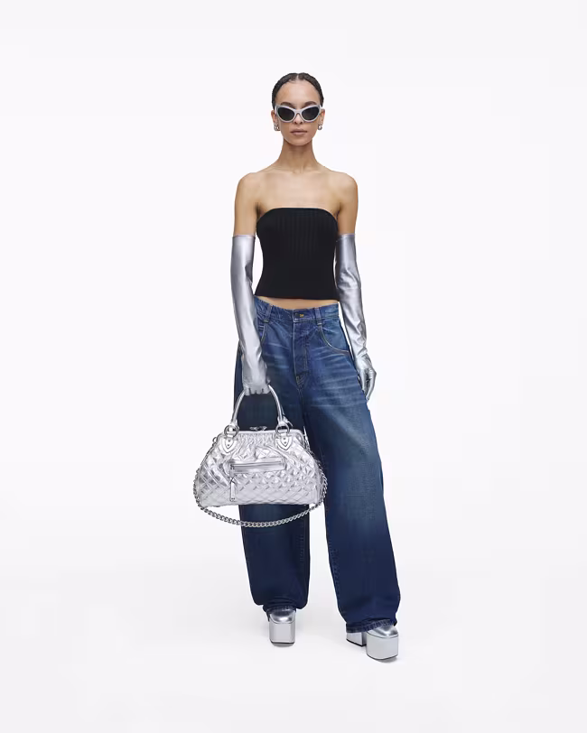 Re-Edition Quilted Metallic Leather Stam Bag - image 2