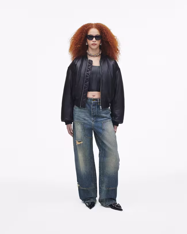 Puffy Leather Bomber