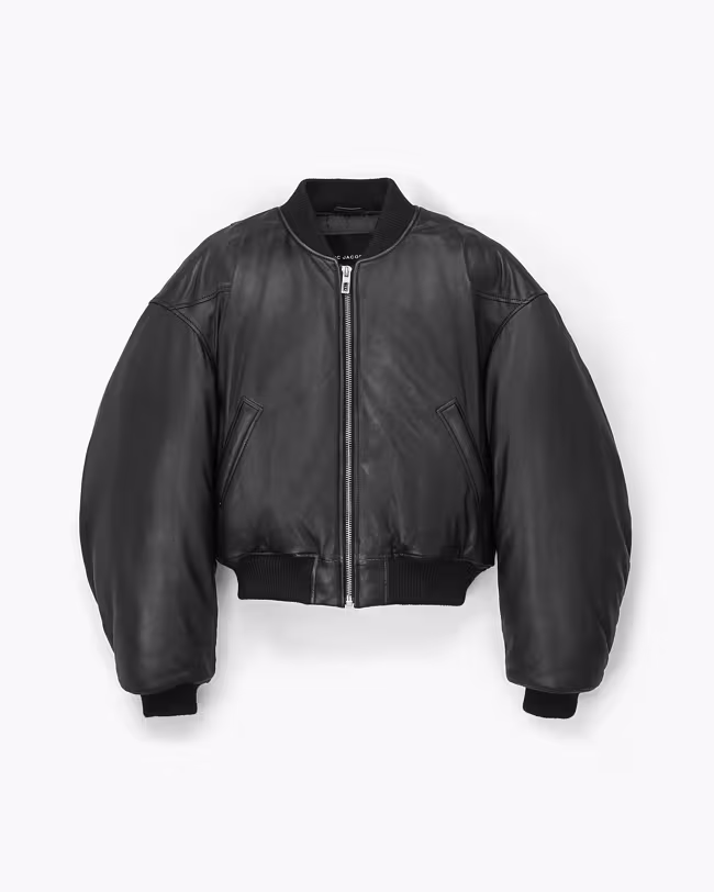 Puffy Leather Bomber - image 2