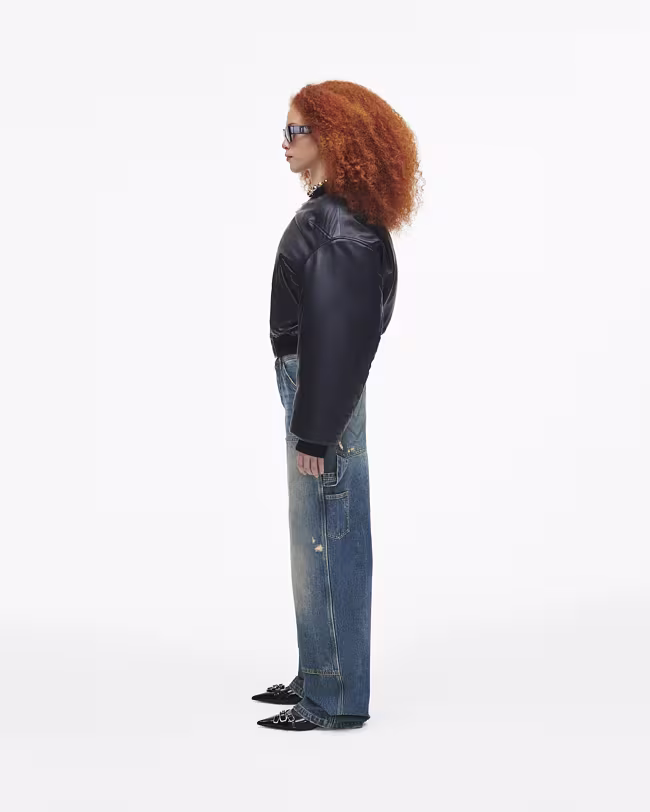 Puffy Leather Bomber - image 3