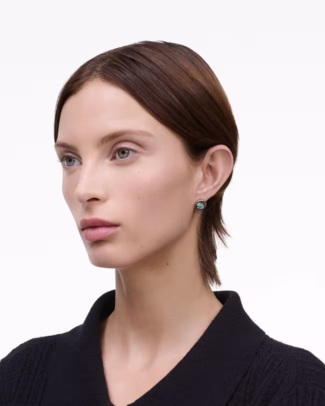 The Button Abalone Stud Earrings - image 2
