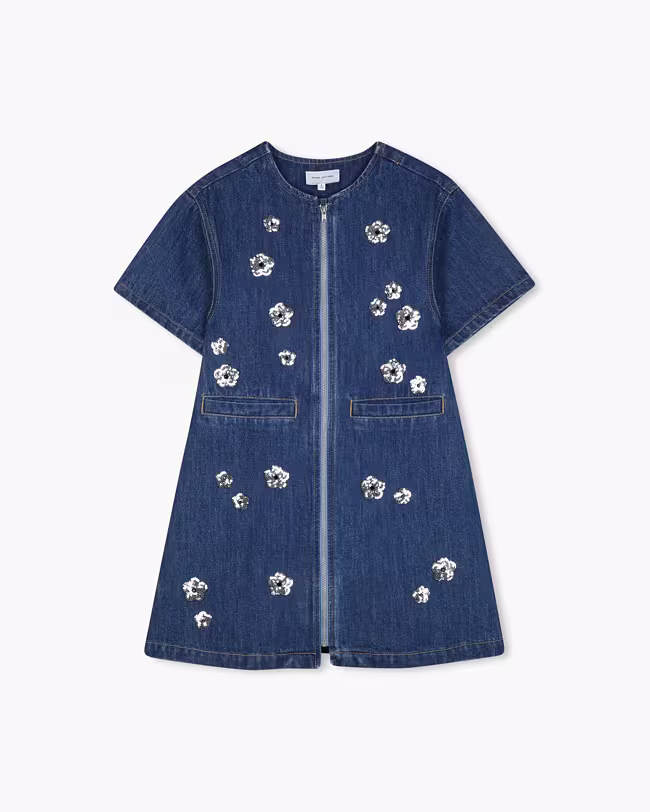 The Sequin Daisy Denim Dress