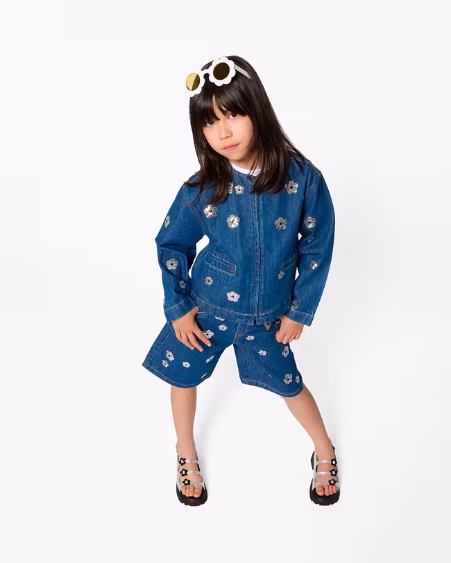 The Sequin Daisy Denim Shorts - image 2