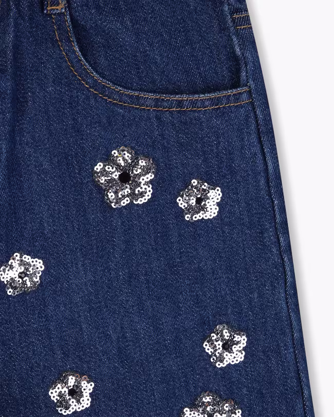 The Sequin Daisy Denim Shorts - image 3
