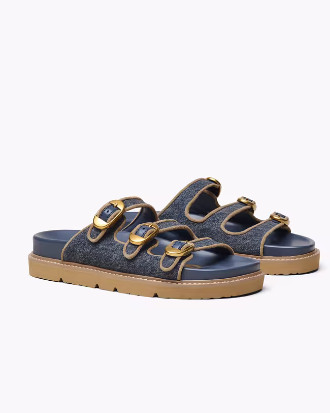 The Denim Suede Kiki Slide