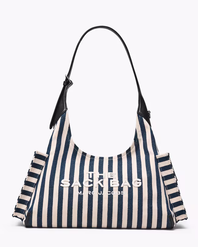 The Stripe Canvas Belted Sack Bag