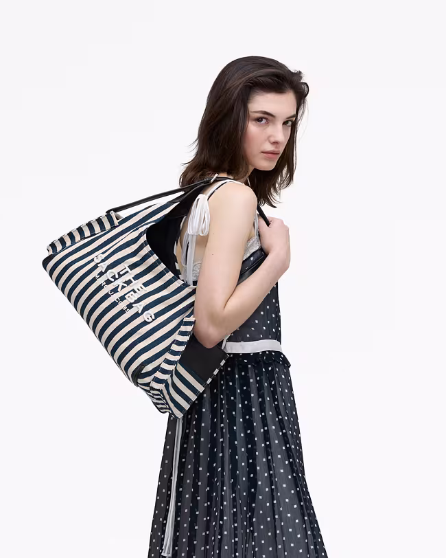 The Stripe Canvas Belted Sack Bag - image 2
