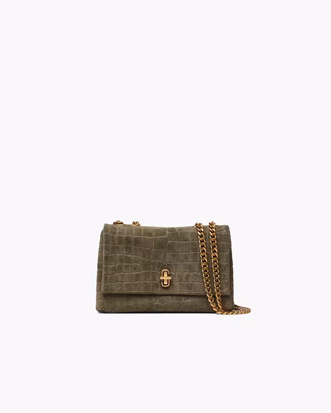 The Suede Croc Slim Dual Convertible Shoulder Bag