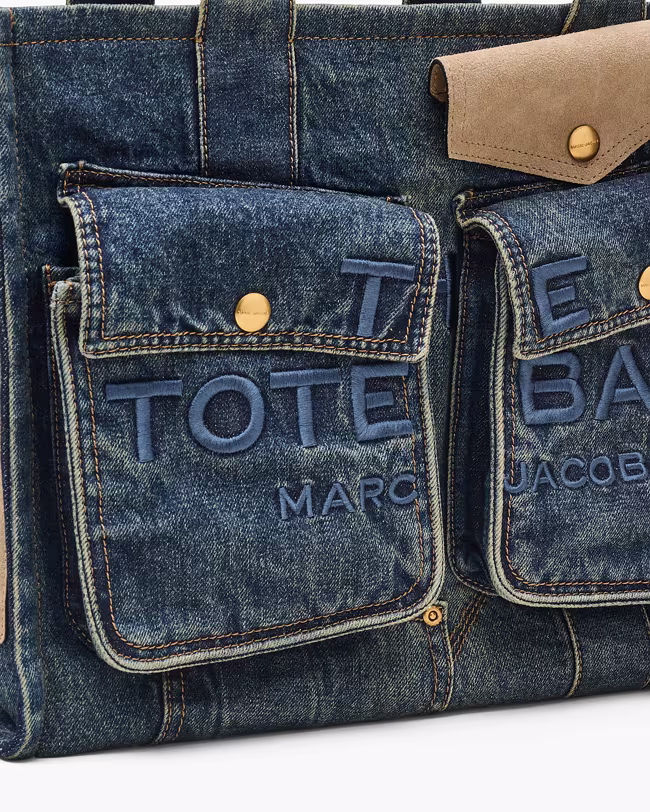 The Denim Suede Large Cargo Tote Bag - image 4