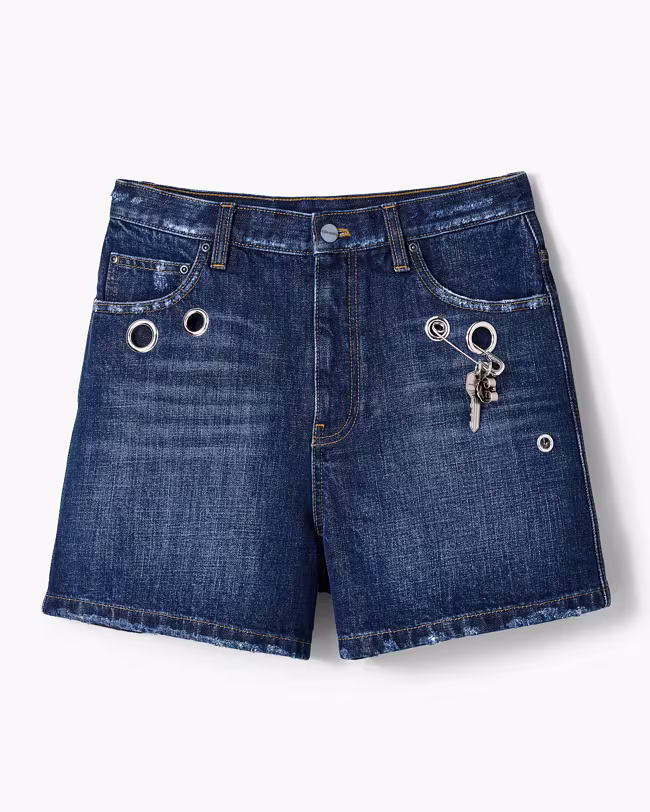 Grommet Denim Shorts - image 2