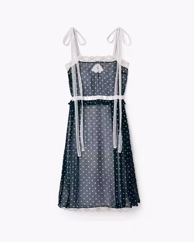 Ribbon Strap Chiffon Dress - image 2