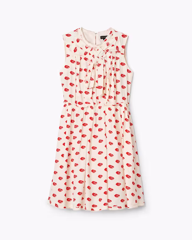 Lips Pleated Midi Dress - image 2