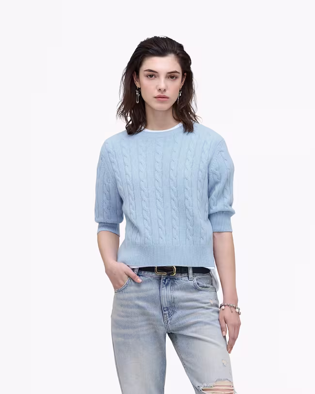 Open Back Bow Cable Sweater