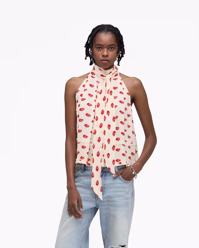Lips Halterneck Tie Top
