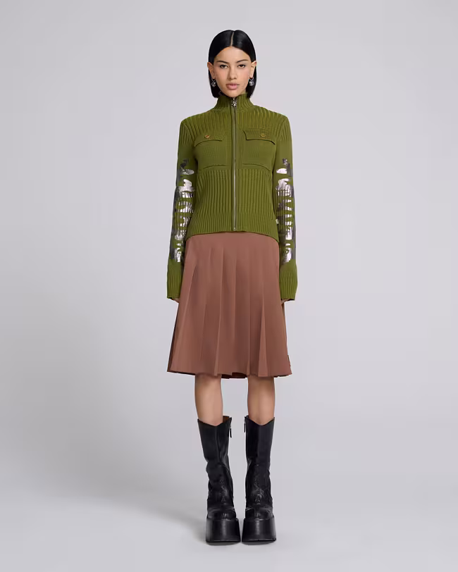Plated Knit Zip Up - image 2