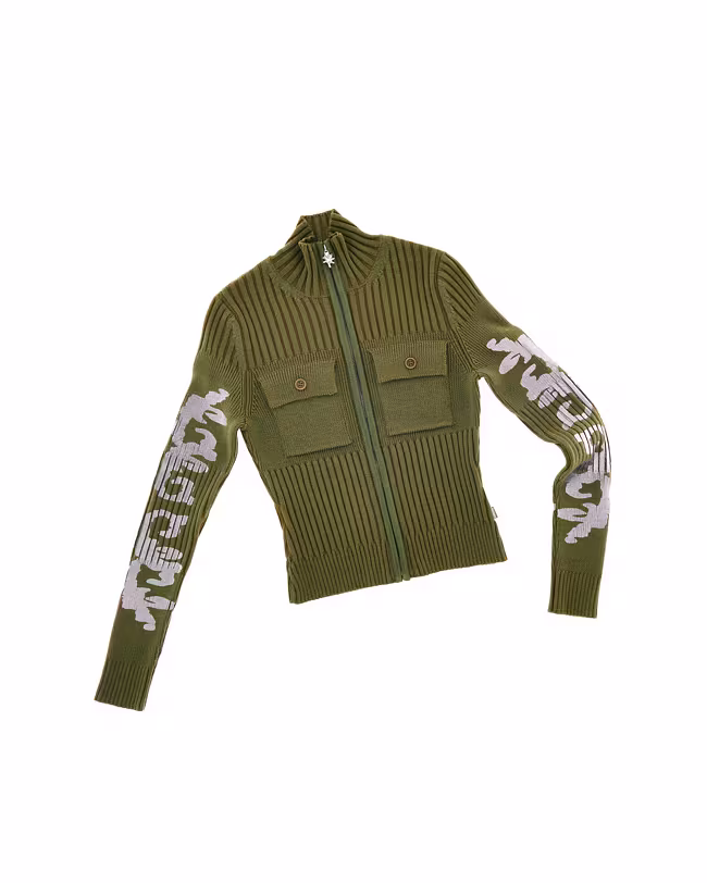 Plated Knit Zip Up - image 4