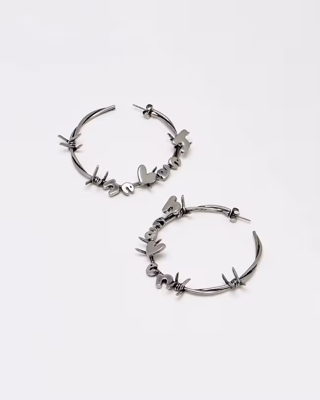 Barbed Wire Hoop Earrings