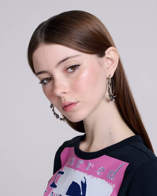 Barbed Wire Hoop Earrings - image 2