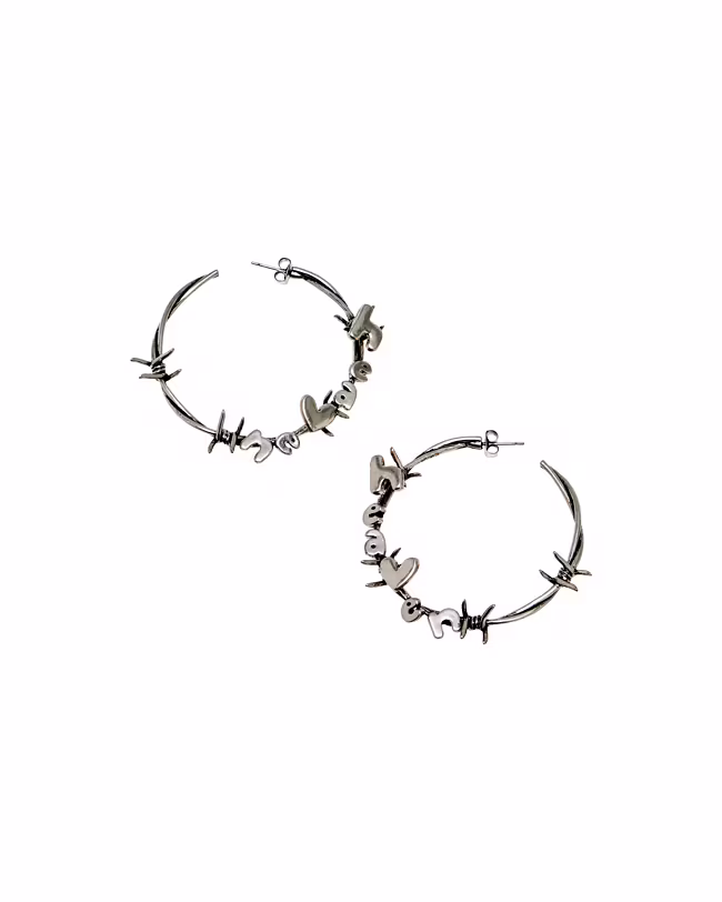 Barbed Wire Hoop Earrings - image 4