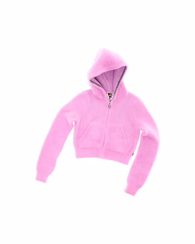 Fuzzy Shrunken Knit Zip-Up - image 4
