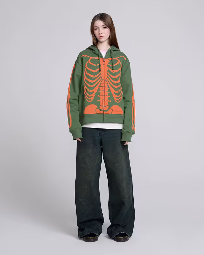 Skeleton Zip-Up Hoodie