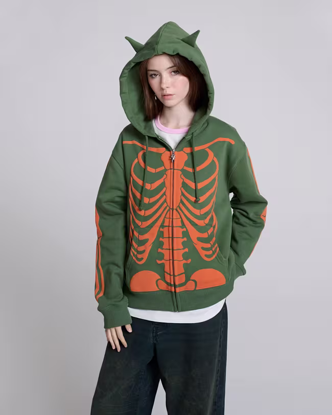 Skeleton Zip-Up Hoodie - image 2