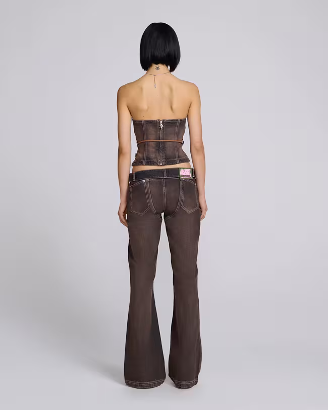 DETACHED WAISTBAND FLARED JEANS - image 3