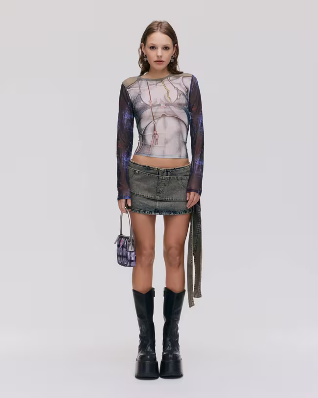GOTH FAERIE MESH LS - image 2